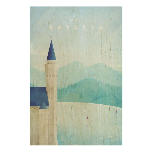 Houten schilderijen Travel Poster - Bavaria