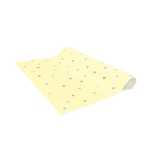 grote vloerkleden Colourful Drawn Pastel Triangles On Yellow