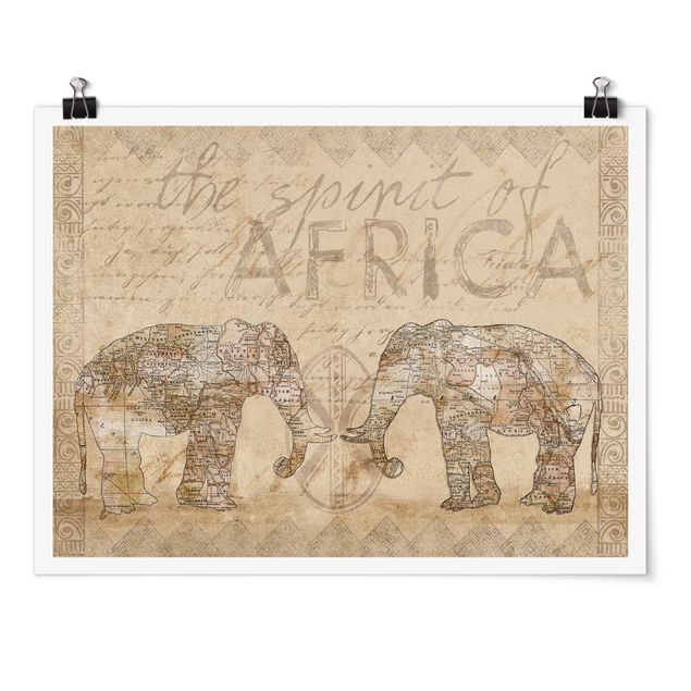Posters Vintage Collage - Spirit Of Africa