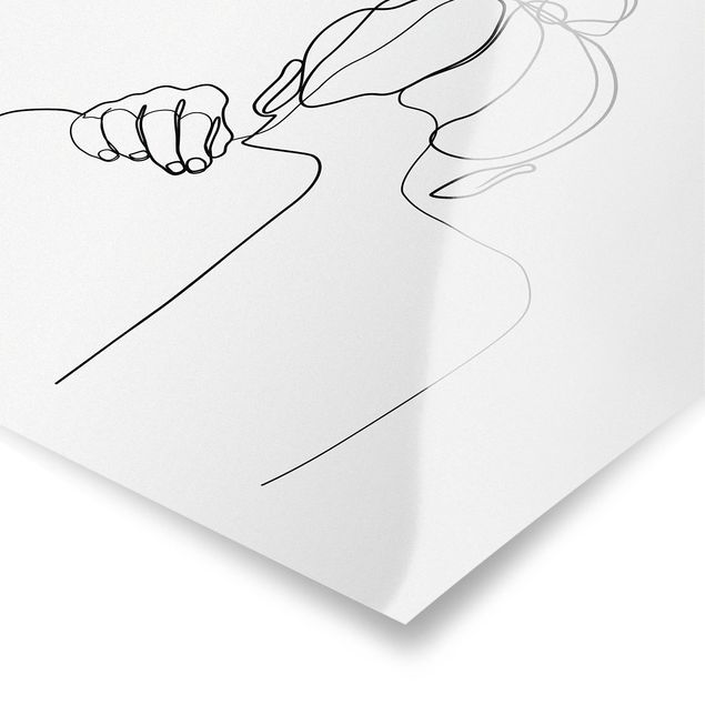 Posters Line Art Woman Neck Black And White