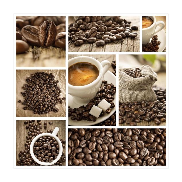 Groot vloerkleed Coffee Collage