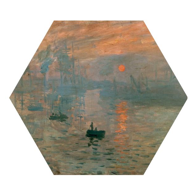 Hexagons houten schilderijen Claude Monet - Impression (Sunrise)