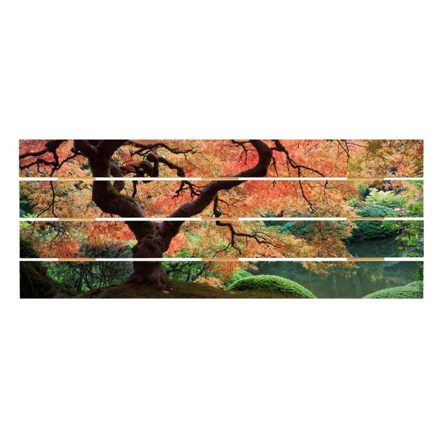 Houten schilderijen op plank Japanese Garden