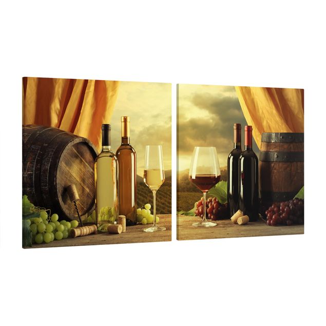 Canvas schilderijen - 2-delig  Wine With A View