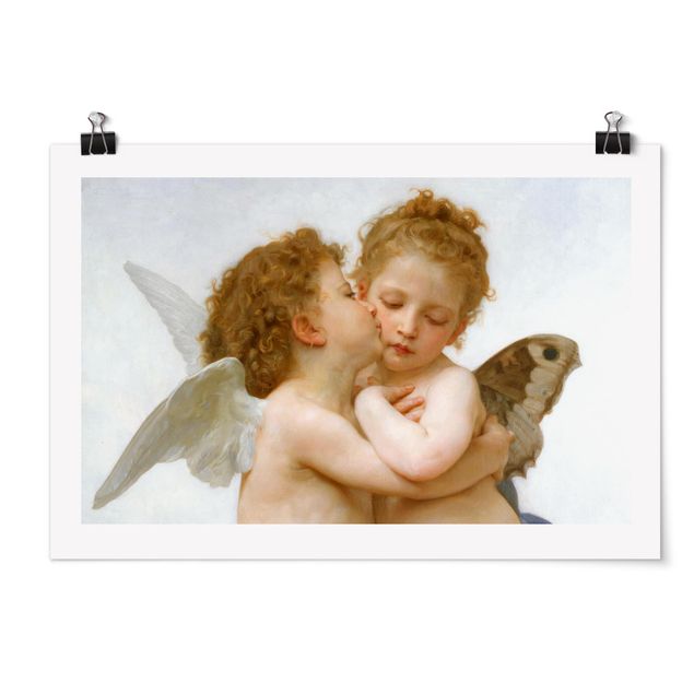 Posters William Adolphe Bouguereau - The First Kiss