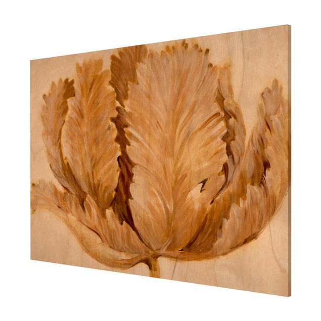 Magneetborden Sepia Tulip On Wood II