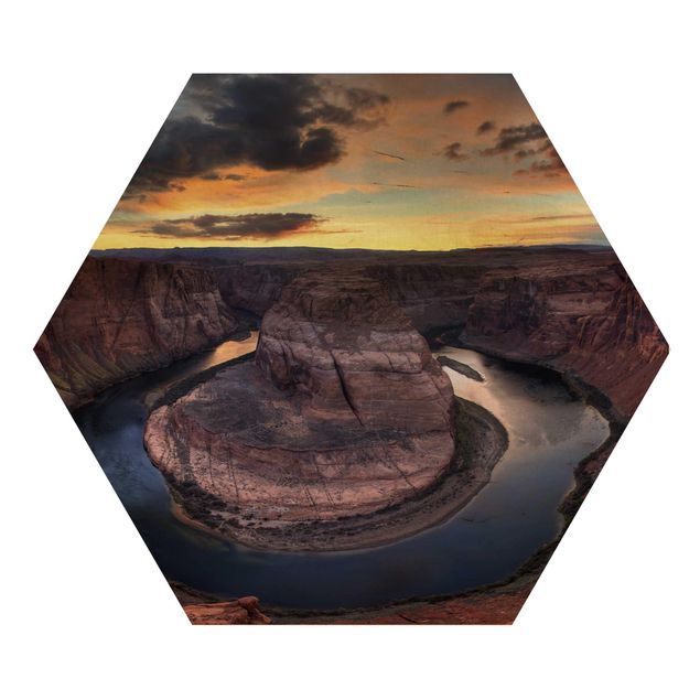 Hexagons houten schilderijen Colorado River Glen Canyon