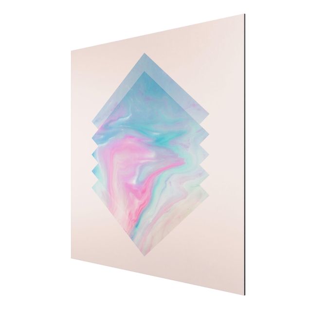 Aluminium Dibond schilderijen Pink Water Marble