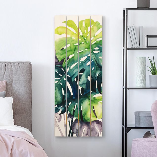 Houten schilderijen op plank Exotic Foliage - Monstera