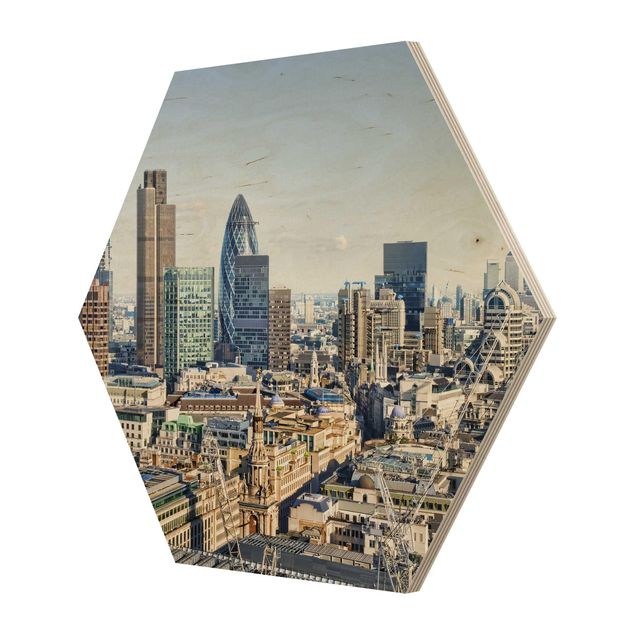 Hexagons houten schilderijen City Of London