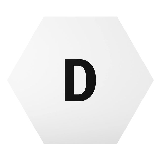 Hexagons Aluminium Dibond schilderijen Letter White D