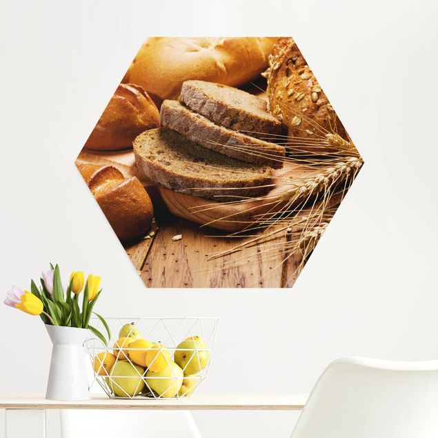 Hexagons Aluminium Dibond schilderijen German Bread