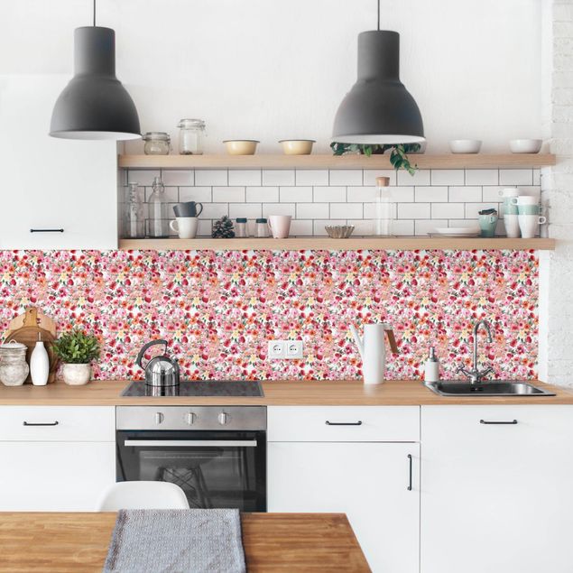 Achterwand voor keuken patroon Festive Flower Pattern
