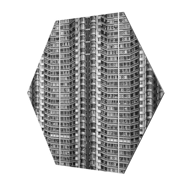 Hexagons Aluminium Dibond schilderijen Skyscraper