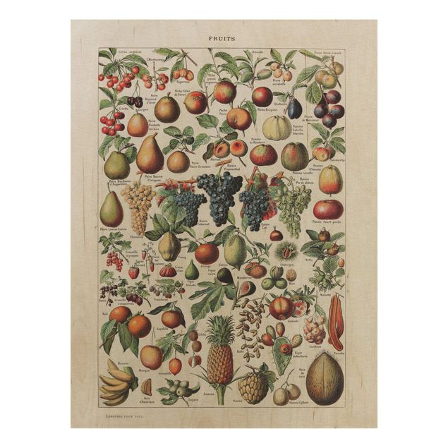 Houten schilderijen Vintage Board Fruits