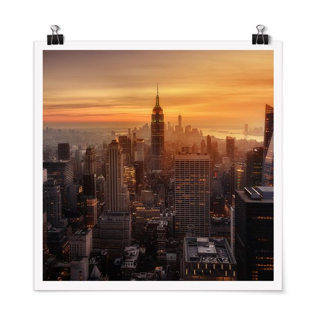 Posters Manhattan Skyline Evening