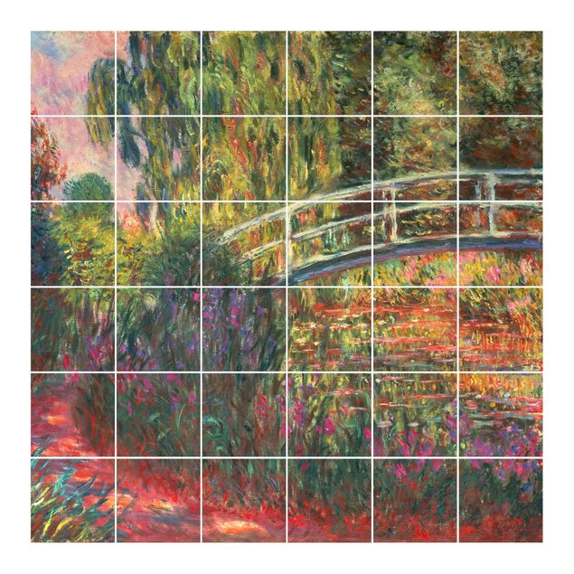 Tegelstickers Claude Monet - Japanese Bridge In The Garden Of Giverny