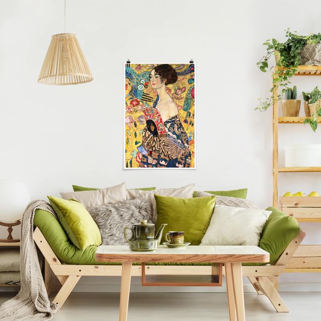 Posters Gustav Klimt - Lady With Fan