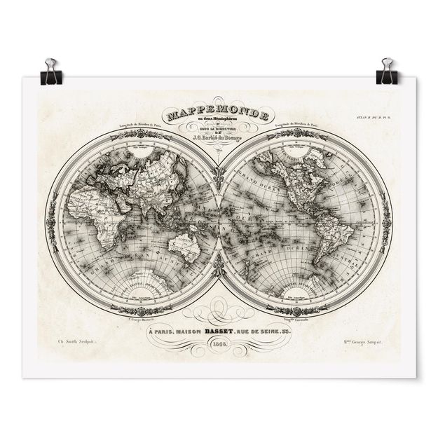 Posters World Map - French Map Of The Cap Region Of 1848