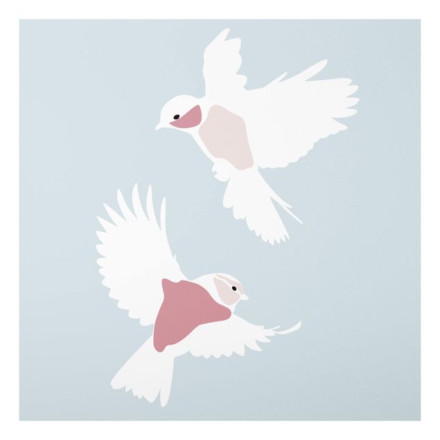 Forex schilderijen Line Art Pigeons Pastel