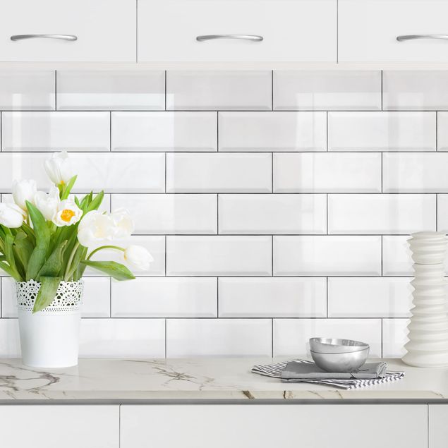 Achterwand voor keuken patroon White Ceramic Tiles