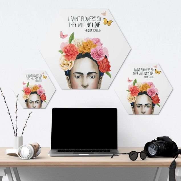 Hexagons Aluminium Dibond schilderijen Frida's Thoughts - Flowers