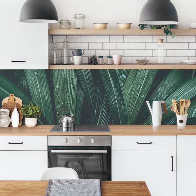 Achterwand in keuken Green Palm Leaves