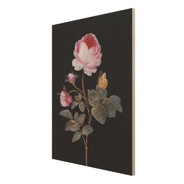 Houten schilderijen Barbara Regina Dietzsch - The Hundred-Petalled Rose