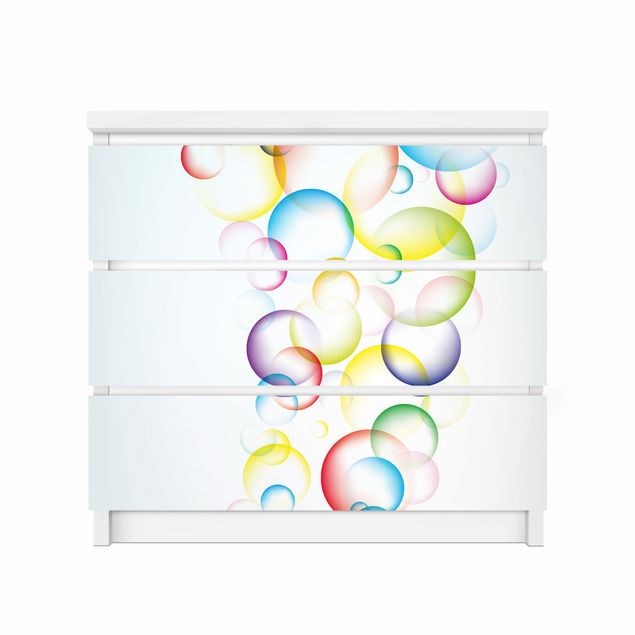 Meubelfolie IKEA Malm Ladekast Rainbow Bubbles