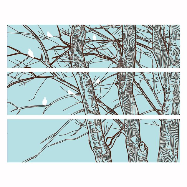 Meubelfolie IKEA Malm Ladekast Winter Trees