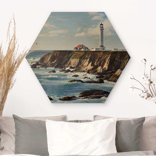 Hexagons houten schilderijen Point Arena Lighthouse California