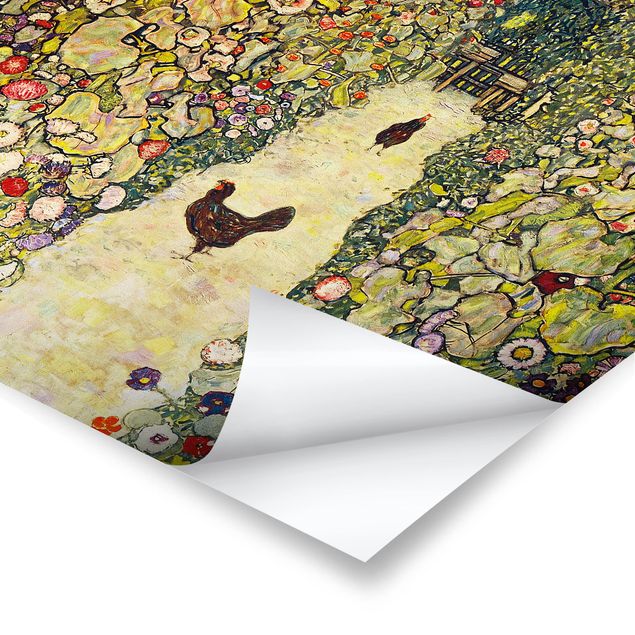 Posters Gustav Klimt - Garden Path with Hens