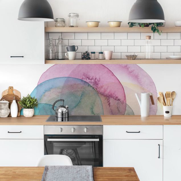 Achterwand voor keuken abstract Big Bang - Pink