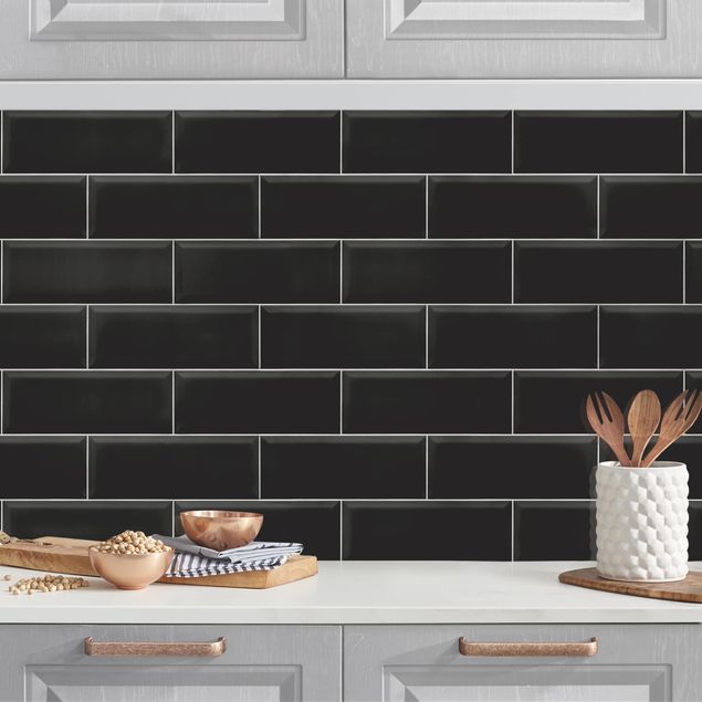 Achterwand voor keuken patroon Ceramic Tiles Black