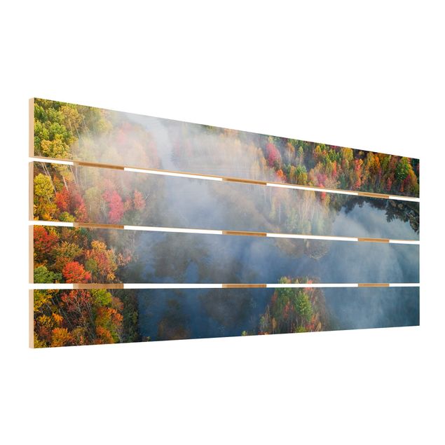 Houten schilderijen op plank Aerial View - Autumn Symphony