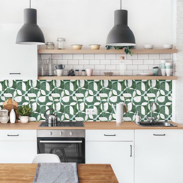 Achterwand voor keuken Living Stones Pattern In Green II