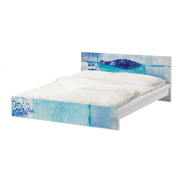 Meubelfolie IKEA Malm Bed Fish In The Blue