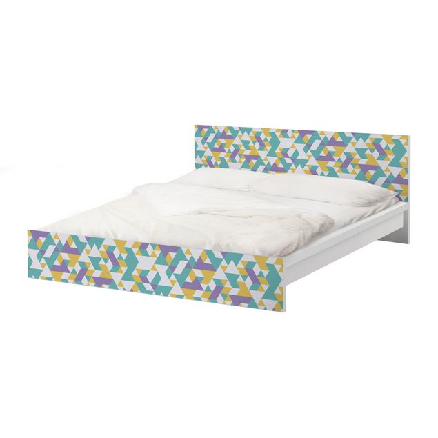 Meubelfolie IKEA Malm Bed No.RY33 Lilac Triangles