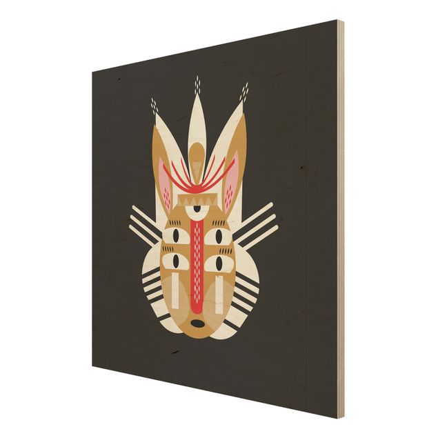 Houten schilderijen Collage Ethno Mask - Rabbit