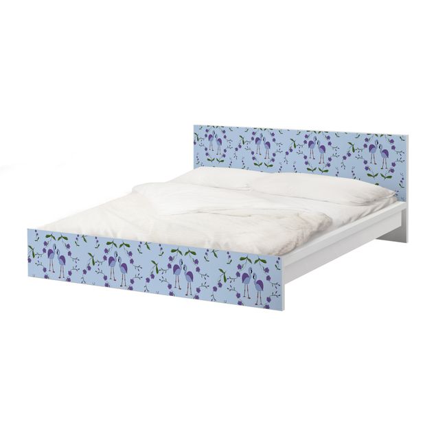 Meubelfolie IKEA Malm Bed Mille Fleurs pattern Design Blue