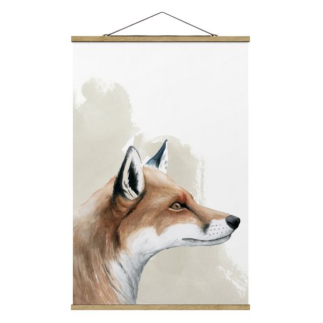 Stoffen schilderij met posterlijst Forest Friends - Fox