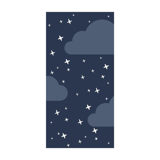 Groot vloerkleed Stilised Stars In Night Sky