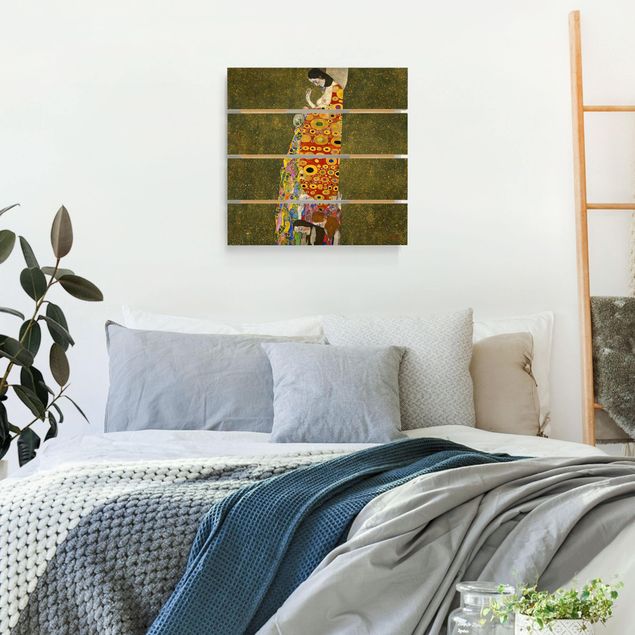 Houten schilderijen op plank Gustav Klimt - Hope II