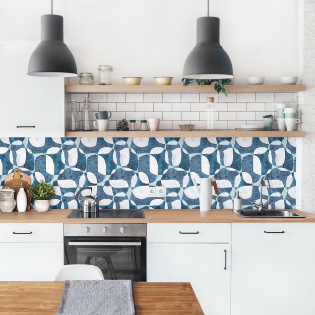 Achterwand voor keuken Living Stones Pattern In Blue II