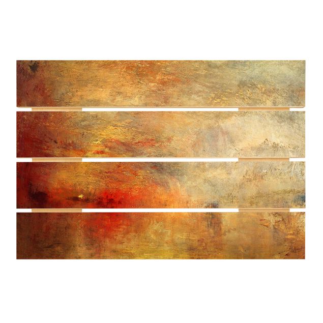 Houten schilderijen op plank Joseph Mallord William Turner - Sunset Over A Lake