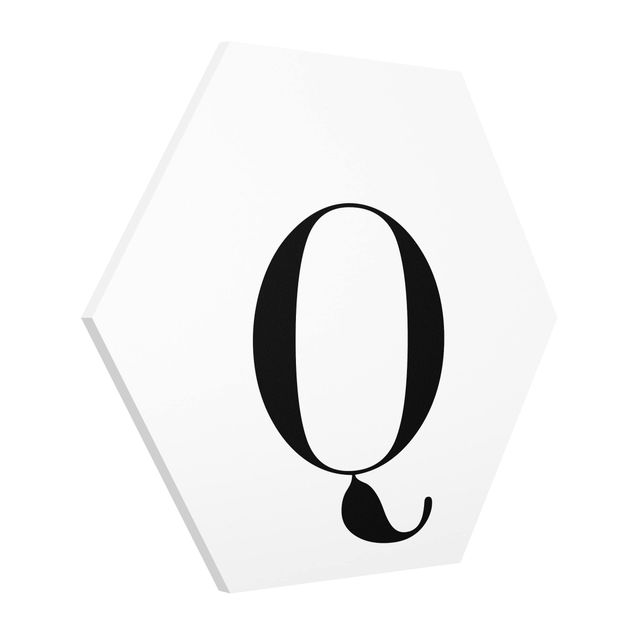 Hexagons Forex schilderijen Letter Serif White Q