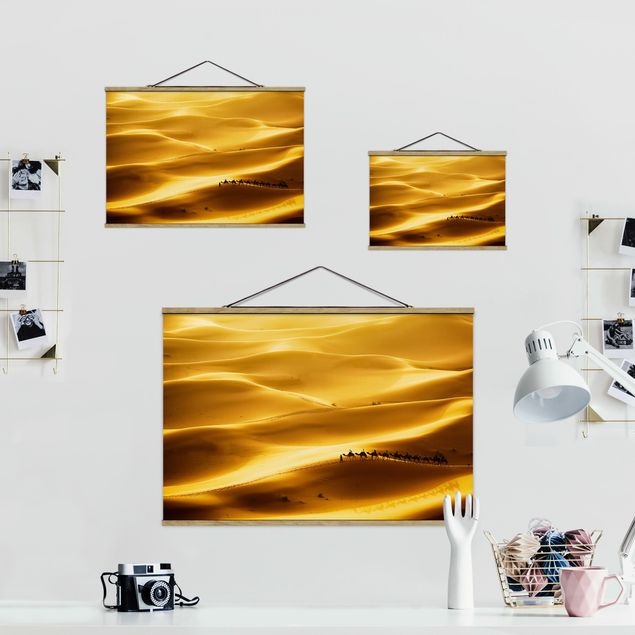 Stoffen schilderij met posterlijst Golden Dunes