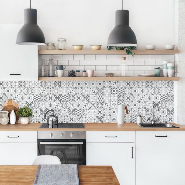 Achterwand in keuken Geometrical Tile Mix Grey