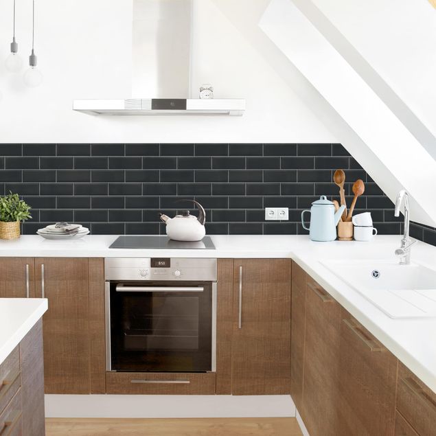 Achterwand voor keuken tegelmotief Ceramic Tiles Black