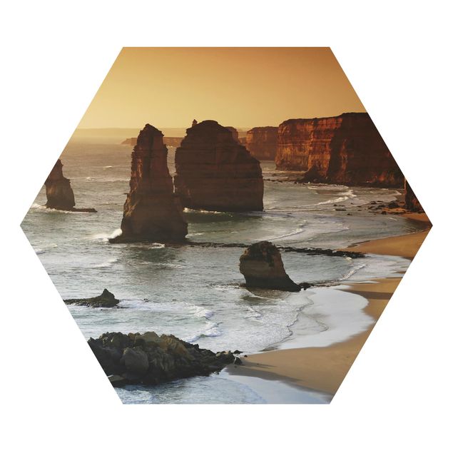 Hexagons Aluminium Dibond schilderijen The Twelve Apostles Of Australia